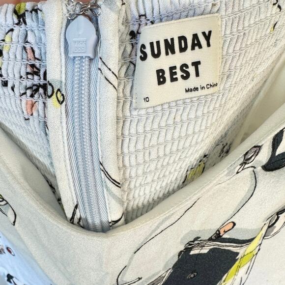 ARITZIA SUNDAY BEST Mini Dress White Sz 10 Makeup Lipstick Summer EUC Aesthetic - Picture 3 of 8